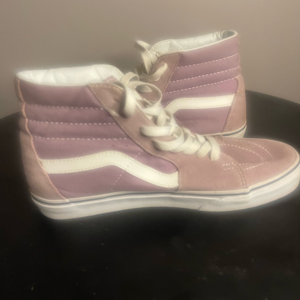 High top lavender vans women size 10